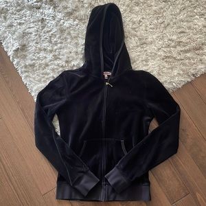 Black velour juicy couture hoodie S